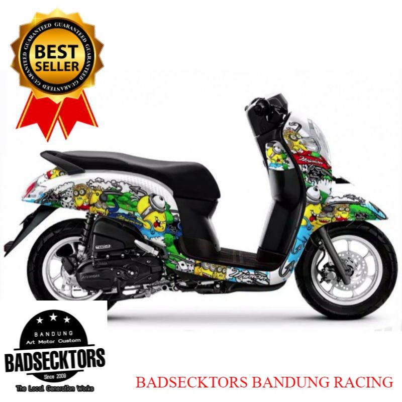Decal sticker Scoopy fi 2019 Minions putih keren