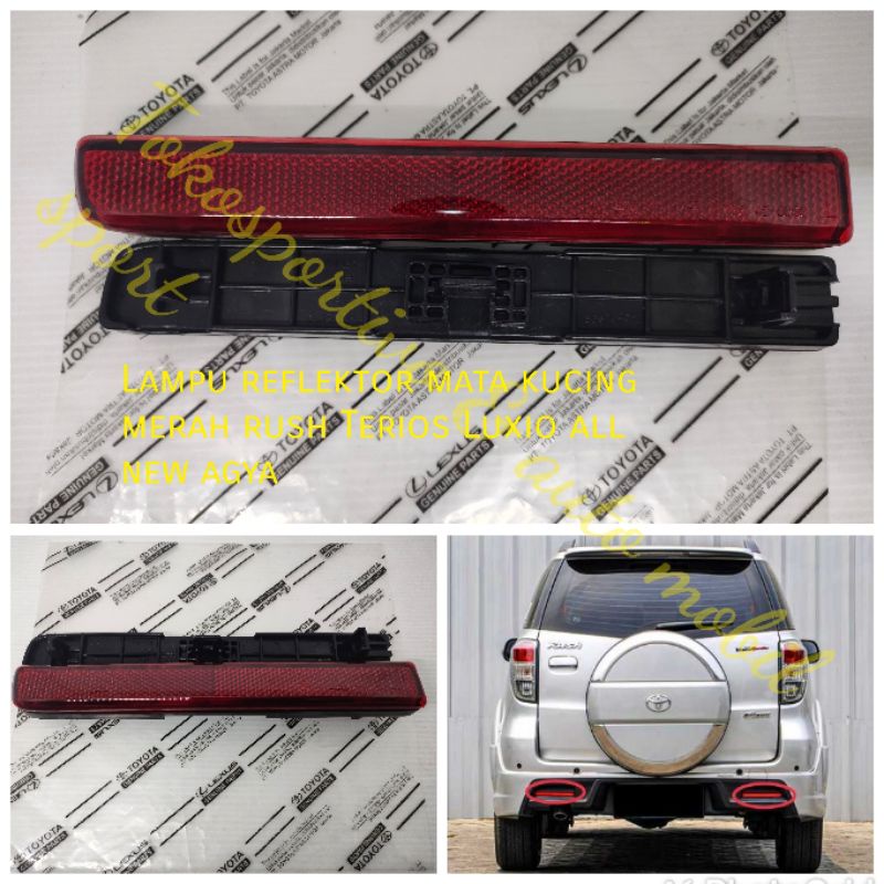 Lampu Reflektor bumper belakang ORI merah Rush Terios Luxio all new Agya mata kucing merah
