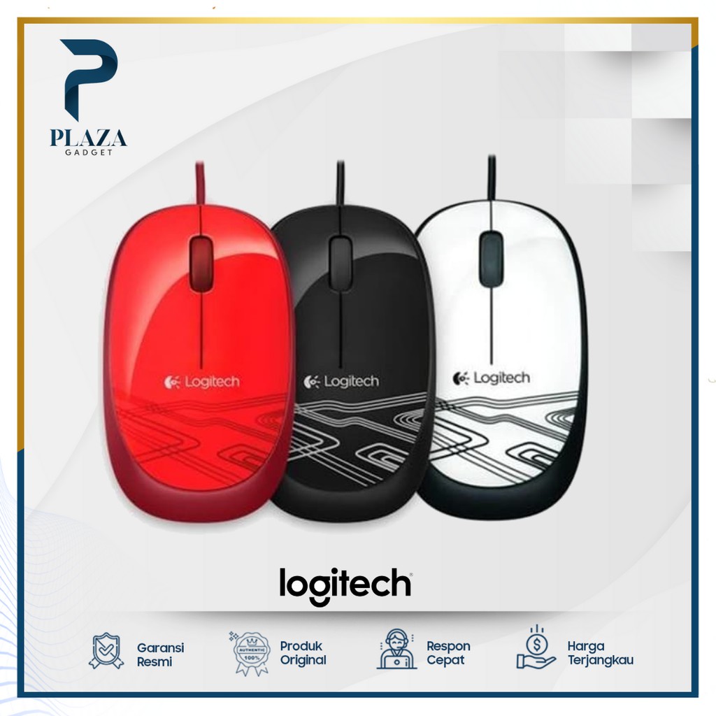 Logitech Mouse M105 USB / Mouse Kabel M 105 Original - Garansi 3 Tahun