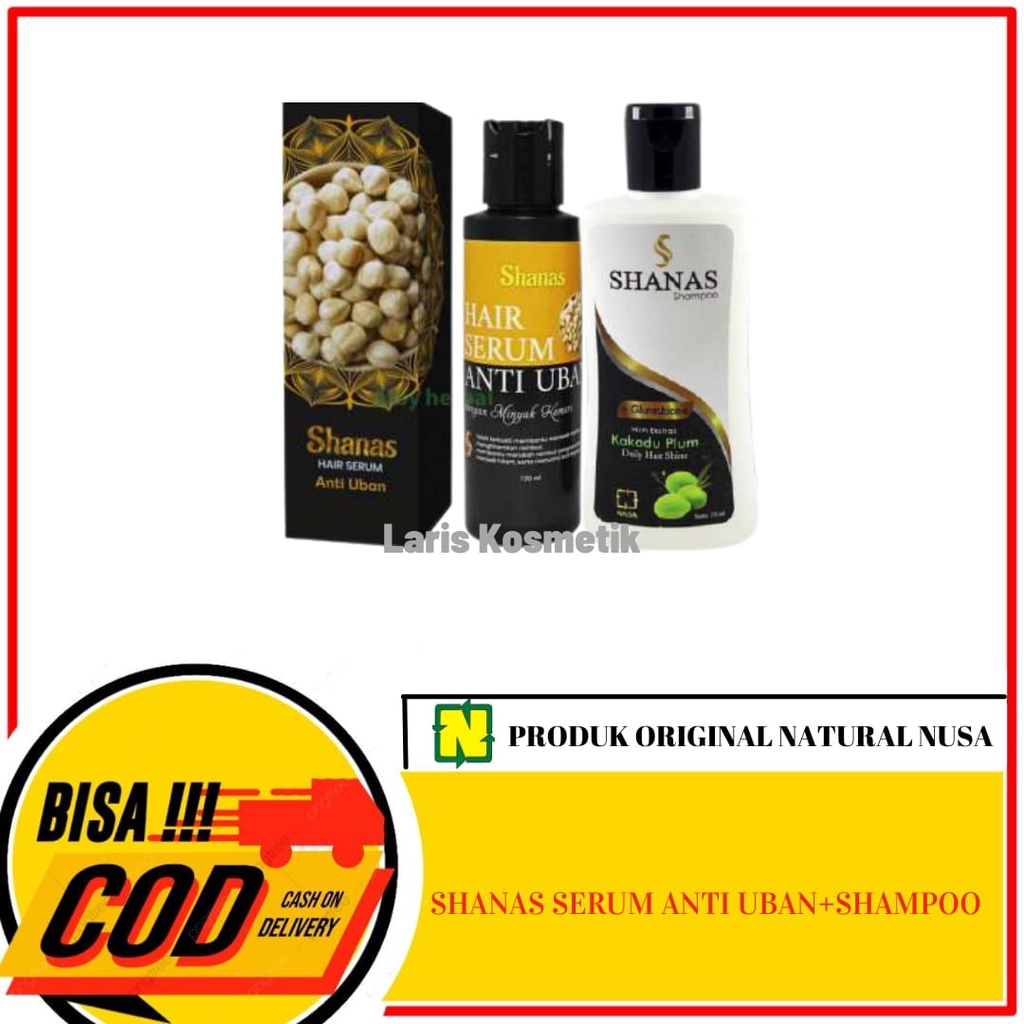 PAKET ANTI UBAN SHANAS NASA - SHANAS SHAMPO + SHANAS SERUM ANTI UBAN