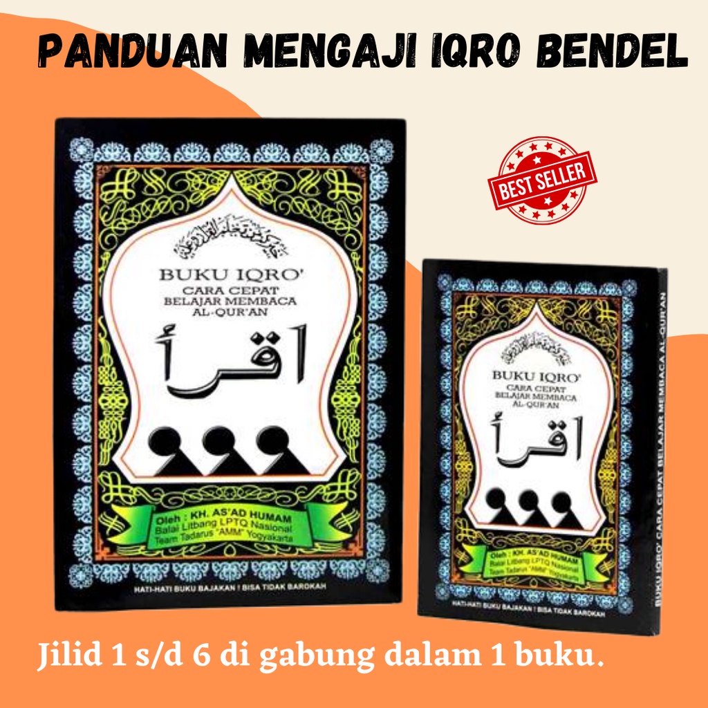 TERLARIS!!! Panduan Mengaji IQRO bendel besar ukuran A5 kertas cd