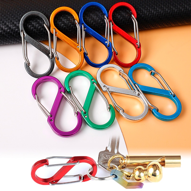 Carabiner Bentuk S Bahan Aluminum Alloy Ringan Untuk Outdoor / Camping / Hiking