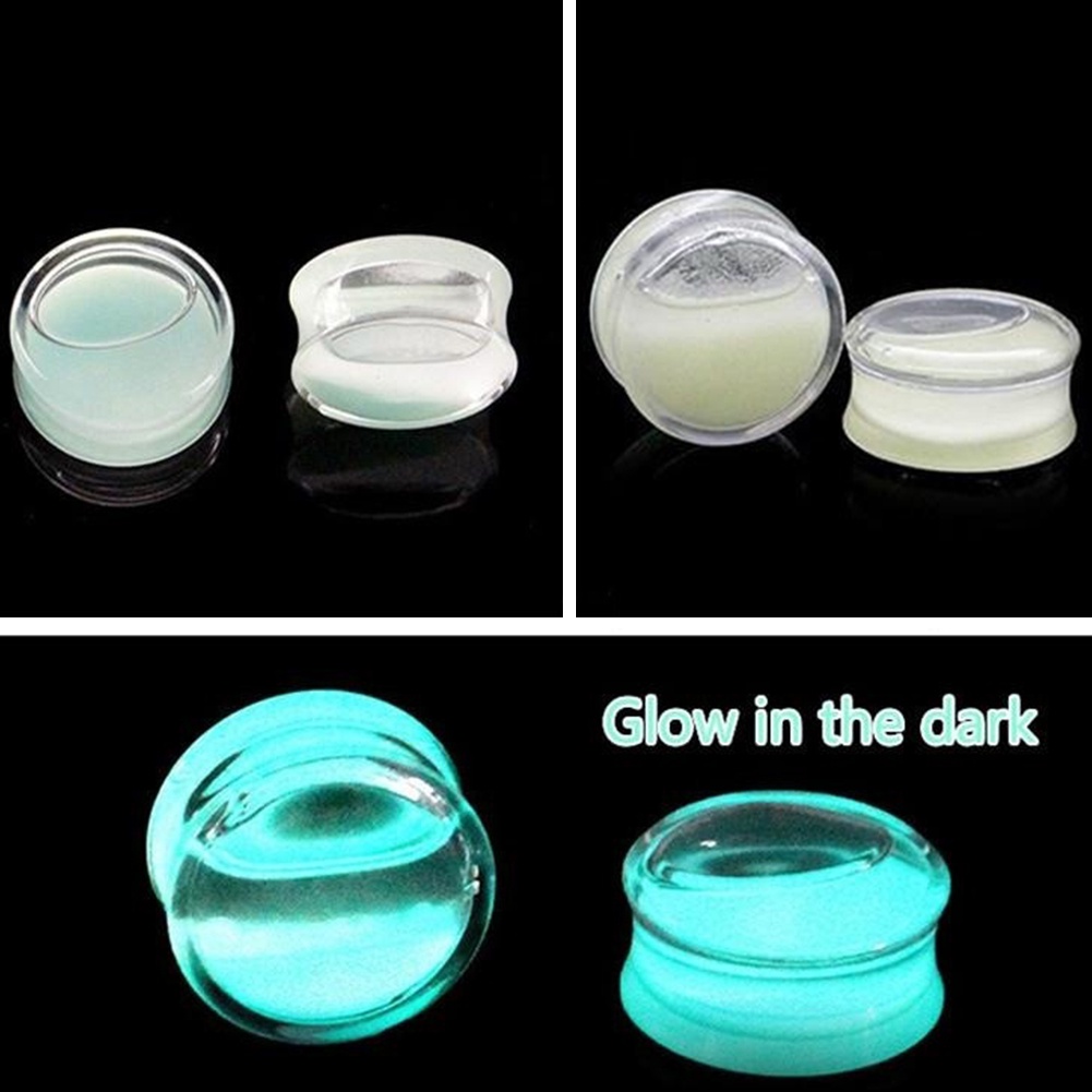 Hu Hu Hu Hu Hu Alat Bantu Pasang Kacamata♡ Pelebar Tindikan Telinga Model Tunnel Bahan Akrilik Transparan Luminous Untuk Priawanita