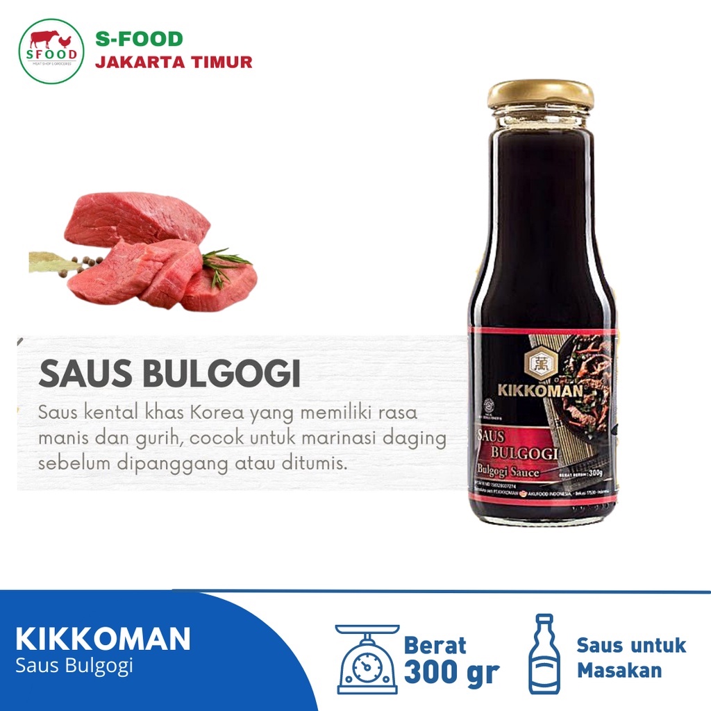 

KIKKOMAN SAUS BULGOGI / BULGOGI SAUCE HALAL KEMASAN BOTOL BELING 300gr / KIKOMEN