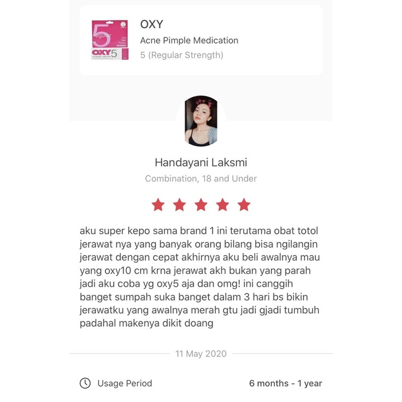 OXY 5 regular acne pimple medication ORIGINAL 10gr 25gr OBAT JERAWAT