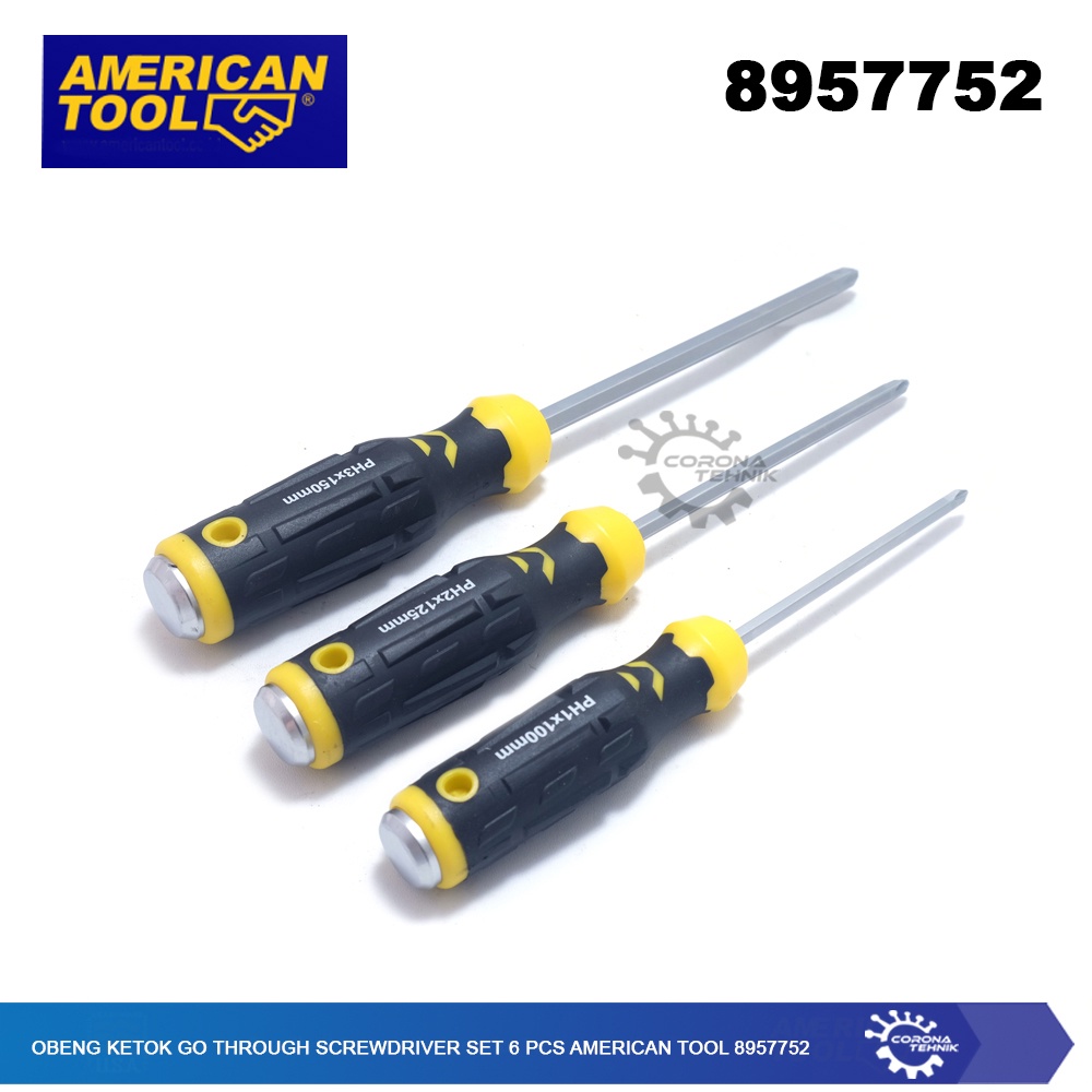 American Tool 8957752 - Obeng Ketok Go Through Screwdriver Set 6 Pcs