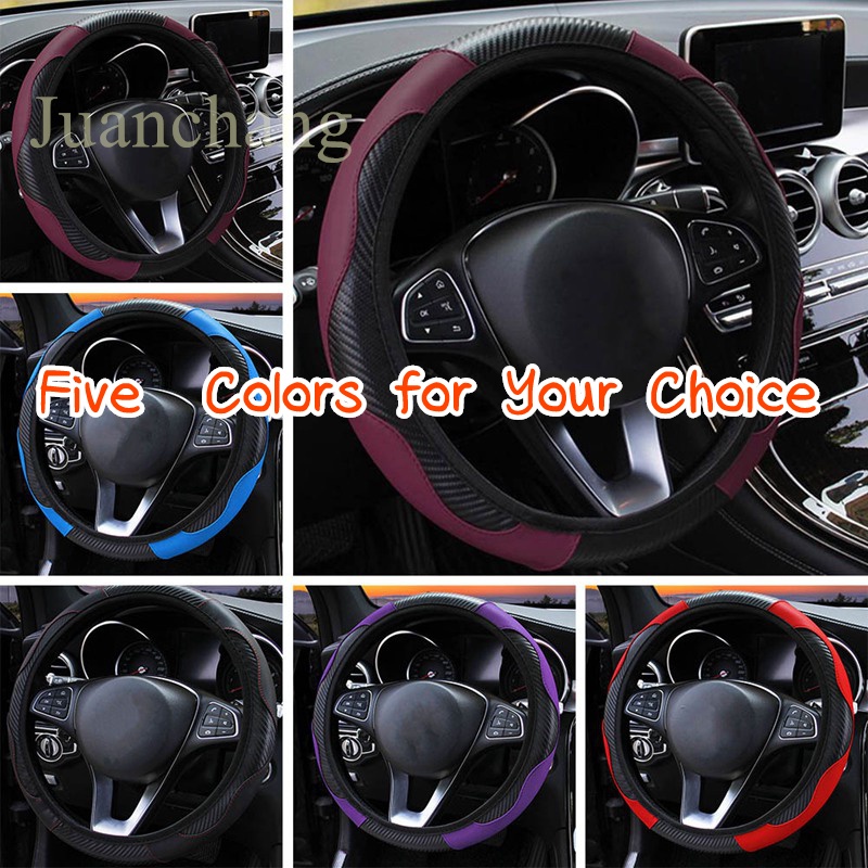 1pc Cover Stir Mobil Universal Bahan Kulit PU Breathable Anti Slip Ukuran 37-38cm