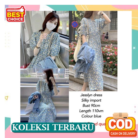 Dress Hitam Wanita Muslim Polos Korea Korean Style Casual Panjang Bahan Shakila Import Premium Resle