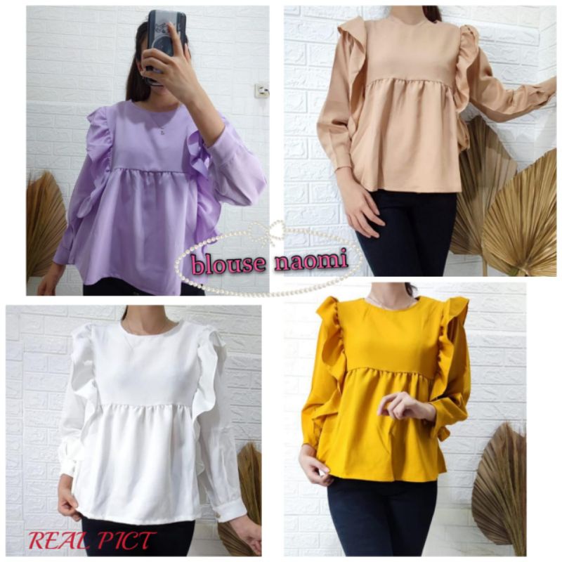 ciayo ~ BLOUSE NAOMI / ATASAN BAJU WANITA KOREAN / LILAC
