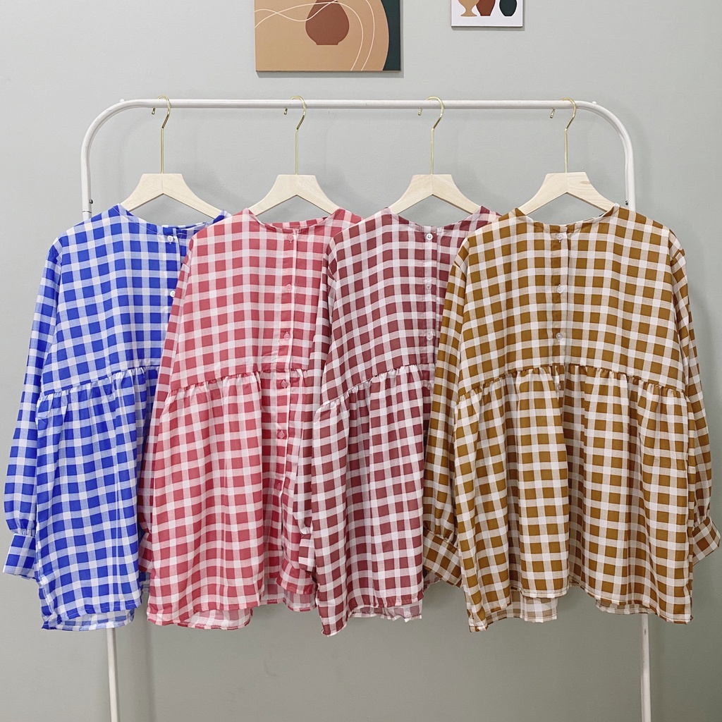 KEMEJA BLOUSE OVERSIZE  RAIN PREMIUM SHIRT BTS B499