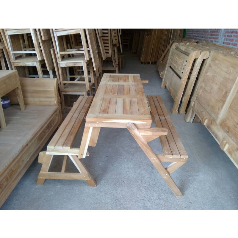 KURSI MAGIC OUTDOOR JATI/KURSI GARDEN BANGKU LIPAT FURNITURE JEPARA-5