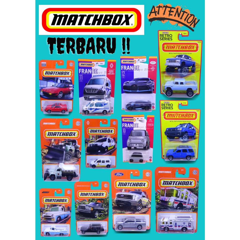 Matchbox Bebas Pilih Varian France Retro Series Toyota Nissan Bugatti Original Murah