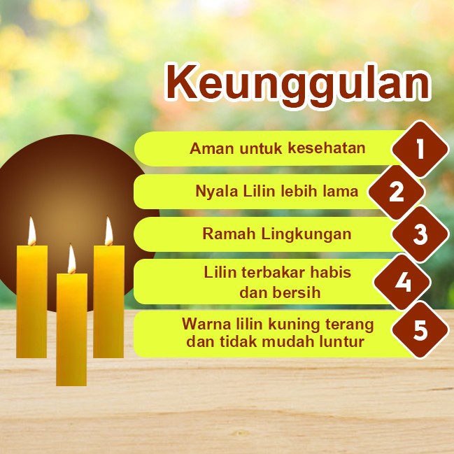 Lilin Batang Sembahyang Sukhavati P120 Kuning