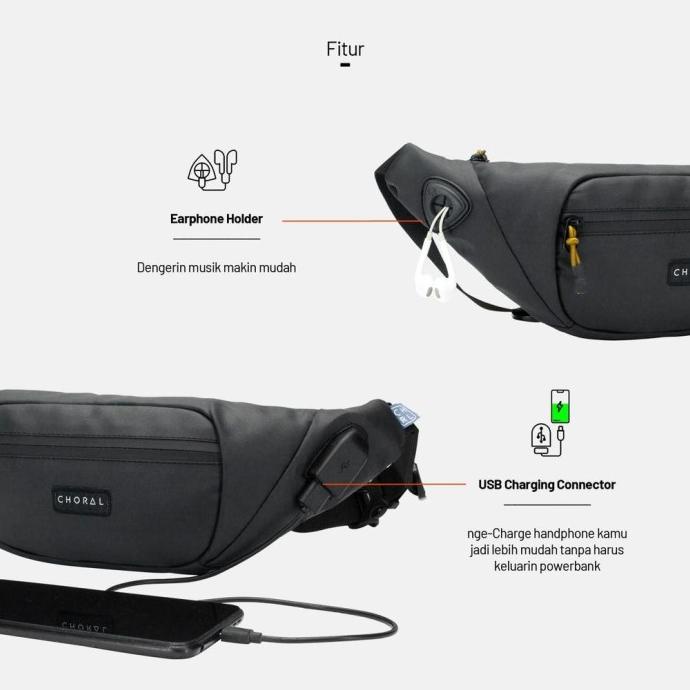 CHORAL WAISTBAG REX 2.0 | TAS PINGGANG PRIA ORIGINAL | WAISTBAG WATER CDX54654CS