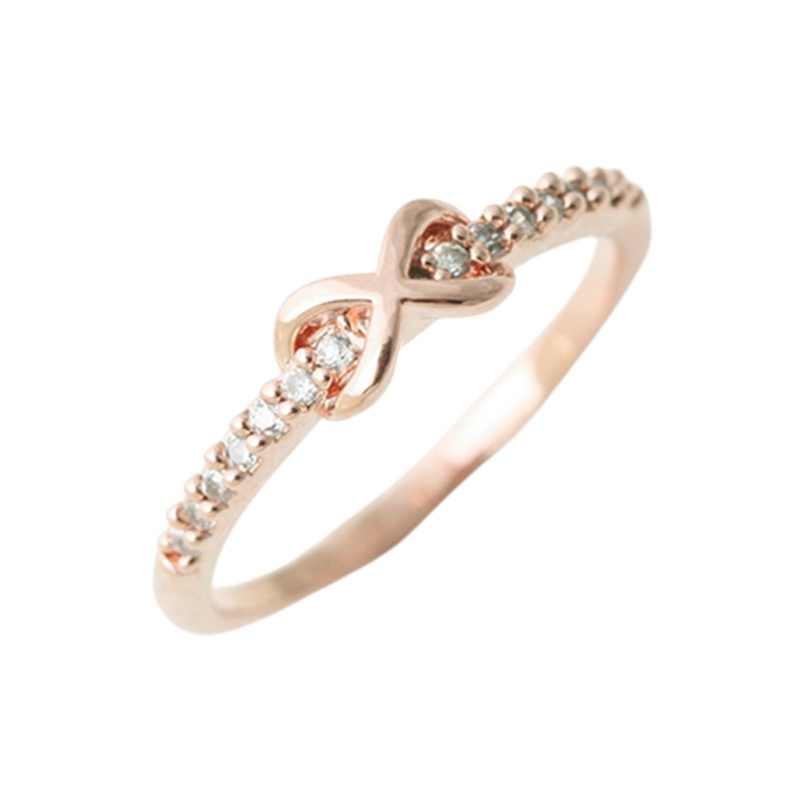 Cincin Infinity Bahan Sterling Silver 925 Hias Berlian Untuk Hadiah Pernikahan