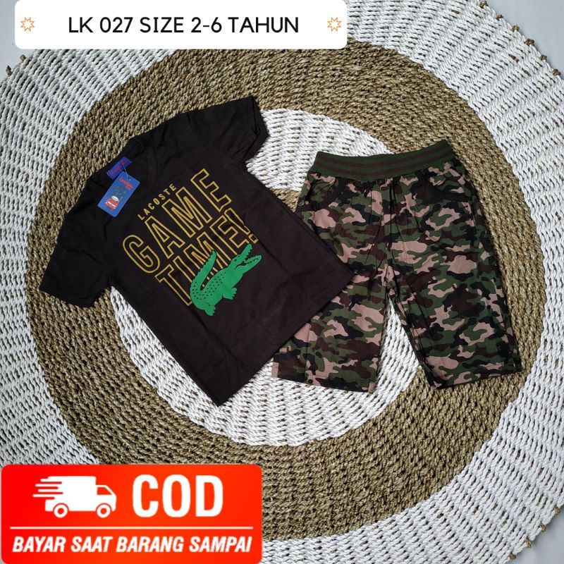 LONDON KIDS SETELAN PENDEK KEREN ANAK COWOK USIA 4-6 TAHUN BAJU CASUAL DAILY ATASAN KAOS LENGAN PEND