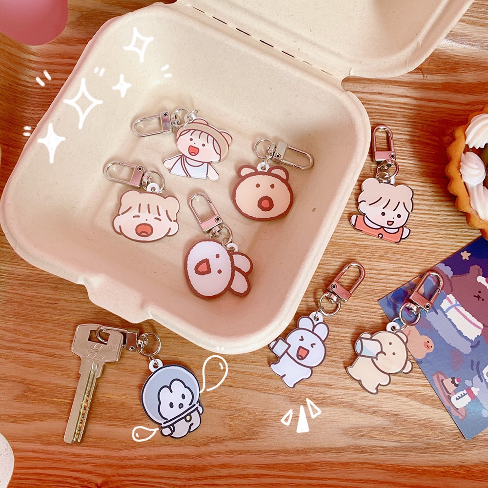 Gantungan Kunci Bahan Akrilik Lucu Gantungan / Cantolan Kunci Motor Mobil Rumah Gantungan Kotak Pensil Aksesoris Liontin Tas Ransel Koleksi Anak Dewasa Modis Cute Acrylic Keychain Souvenir