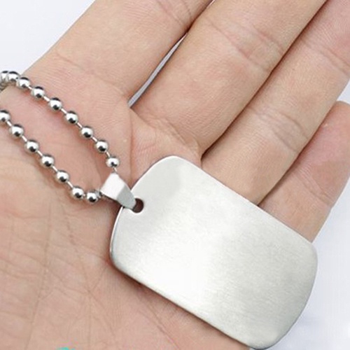 Hu Hu Hu Hu Hu Alat Bantu Pasang Kacamata♡ Kalung Bentuk Persegi Panjang Bahan Stainless Steel 316L Gaya Punk Untuk Pria Dan Wanita