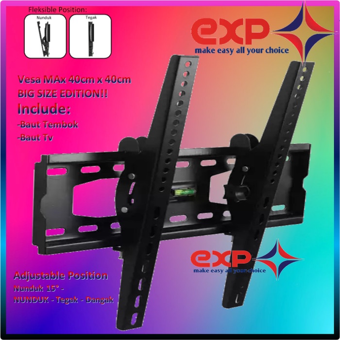 Bracket TV KHUSUS SAKURA 42&quot; s/d 55&quot; waterpass GARANSI 100% COCOK!