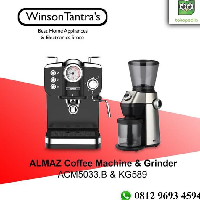 Paket Almaz Coffee Maker Acm5033.B & Coffee Grinder Kg589 Naptin111