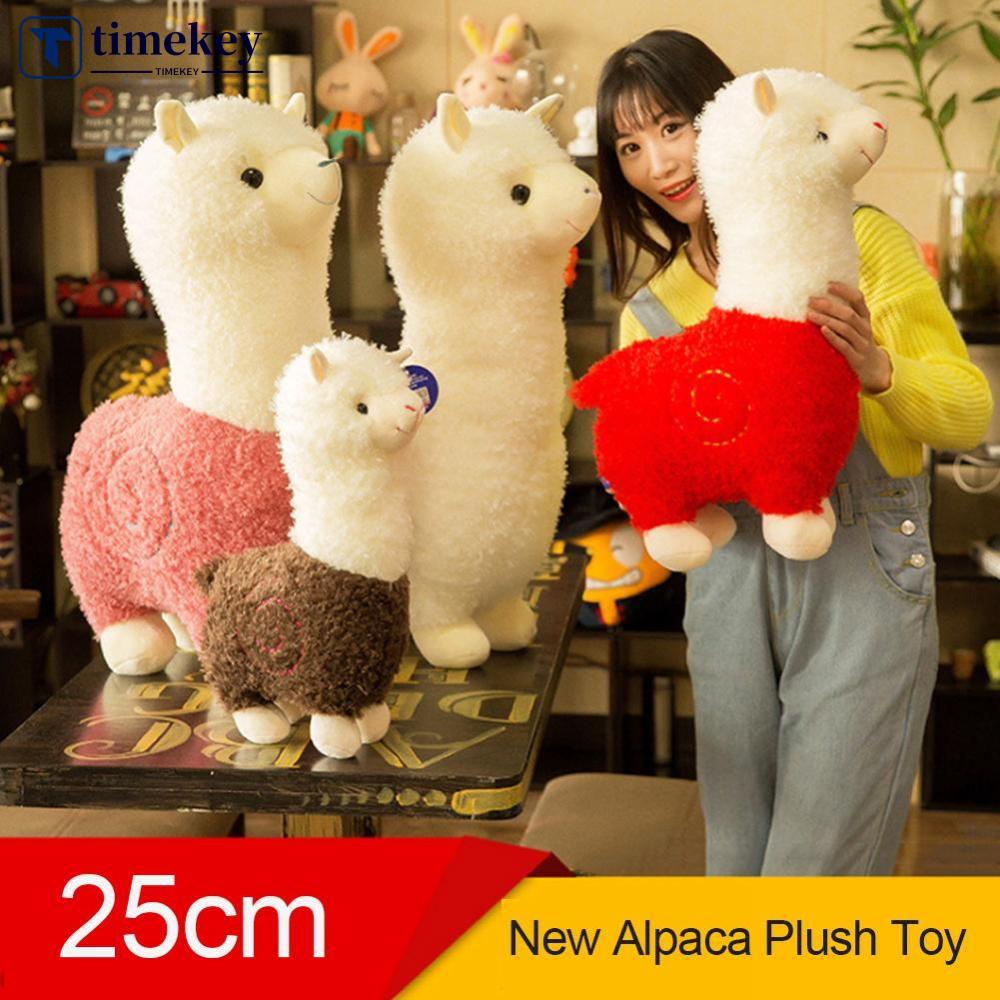 Timekey Mainan Boneka Stuffed Plush Alpaca Llama Warna Pelangi Untuk Hadiah Ulang Tahun Anak C2T7