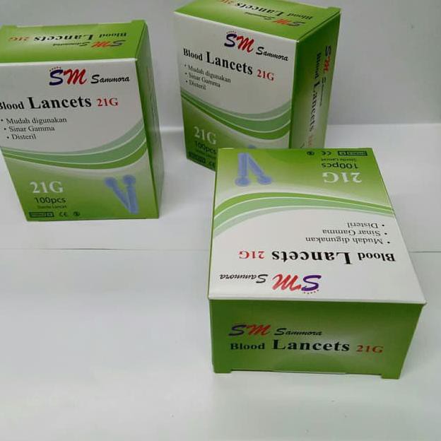 ✅ 593 Blood Lancet Sammora 21G isi 100 / Lancet Bekam / Jarum Bekam / Jarum Samora 