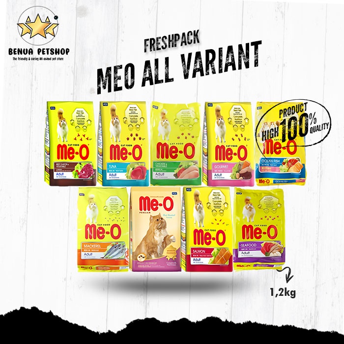 Makanan Kucing kering murah Premium MEO 1.1/1,2kg Freshpack ALL VARIAN