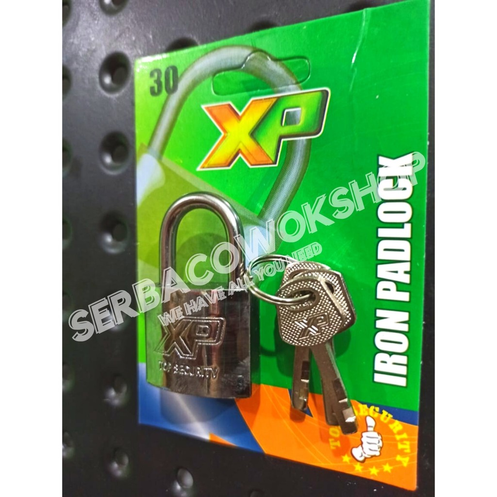 Xp Tool Gembok Putih 30 mm Leher Pendek Chrome Gembok Pelor Termurah Berkualitas