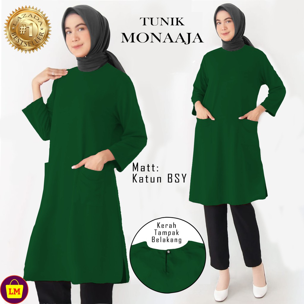 Baju Atasan Tunik Wanita MONAAJA TERMURAH TERLARIS TERBARU LMS 19039 19042 19045