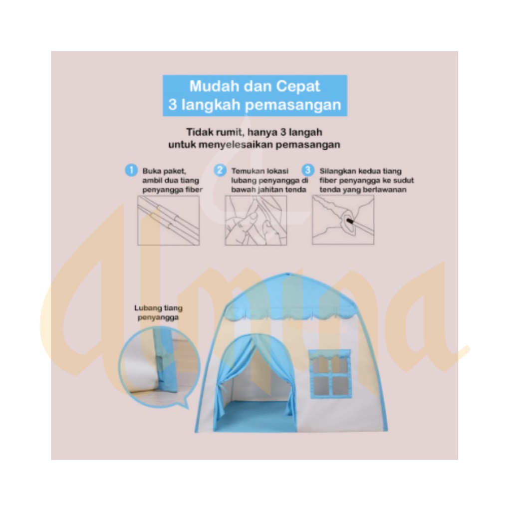 Tenda Anak Rumah Castle Jumbo Outdoor Indoor Tent Portable Almina