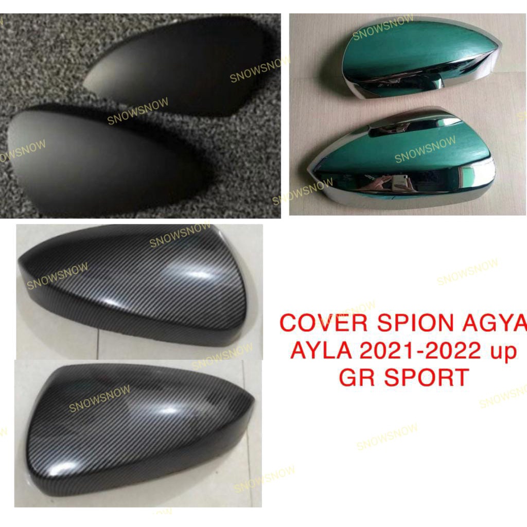 Cover Spion Agya Ayla 2021 2022 Up Hitam Chrome Carbon