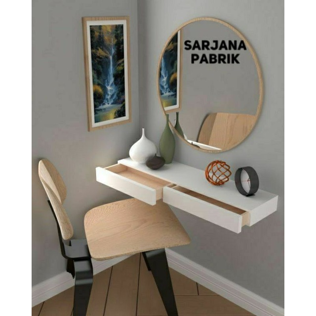 Model rak make up kosmetik dinding pot kamar bunga kembang dari kayu tempel minimalis besi buku tv k