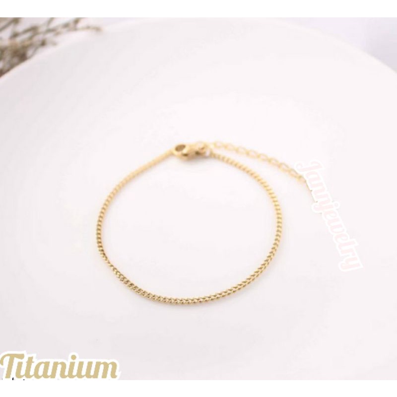 gelang titanium rantai tangan imoet size 15+3cm=18cm JJ-10