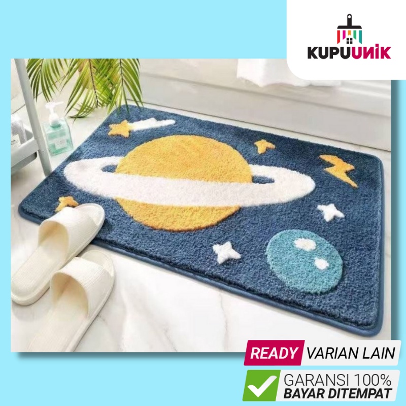 Keset Handuk Lantai Kaki Kamar Tidur Keset Kesed Bulu Kamar Mandi Karakter Anti Slip Rainbow
