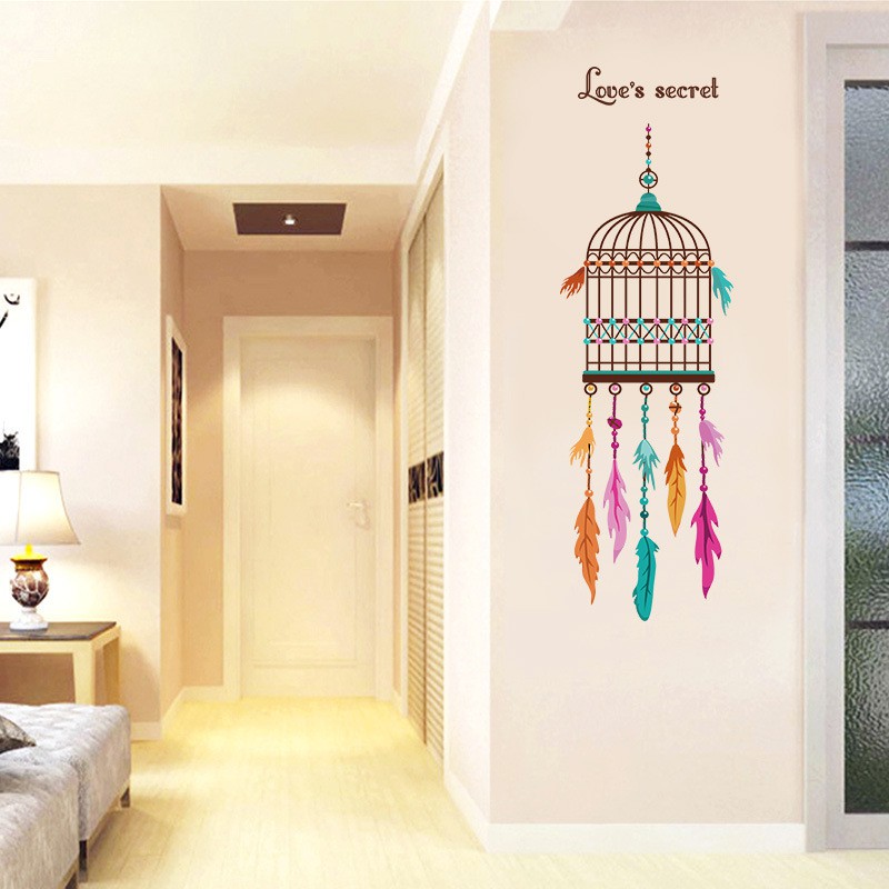 Reliza Wall Sticker Sangkar Burung Dreamcatcher Cage Stiker Dinding LDR