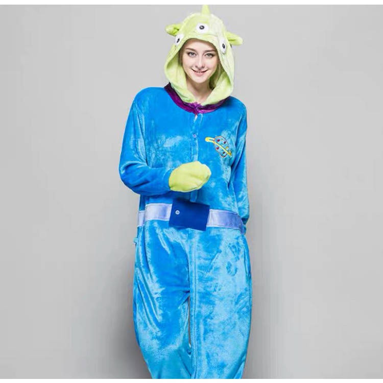 KOSTUM ONESIE ALIEN LITTLE GREEN MEN TOY STORY PIYAMA BAJU TIDUR IMPOR LEMBUT