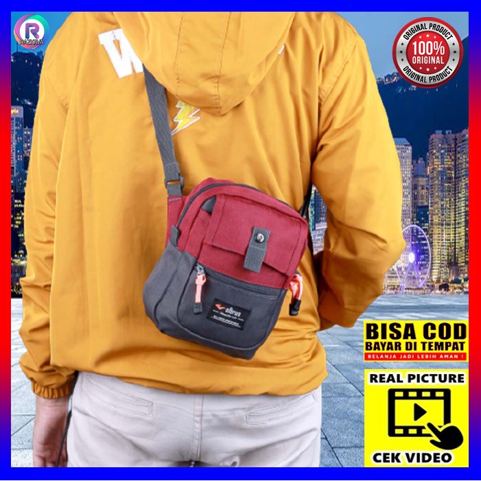 Tas Kecil Pria Wanita Selempang Bahu Pinggang Waistbag Slimbag Distro Bandung Murah Keren COD Slempa
