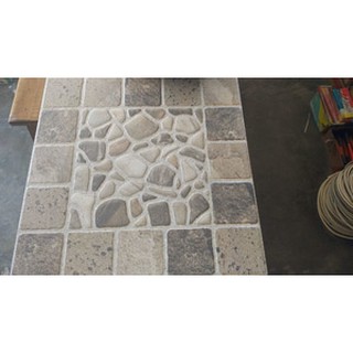  KERAMIK  KITA MOTIF BATU  ALAM  NATURAL 40X40 CREAM GREY 