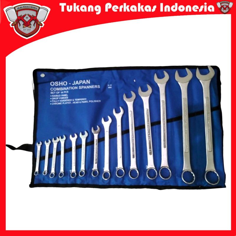 KUNCI RING PAS SET 14PCS 8-32 OSHO COMBINATION SPANNER