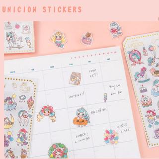  Stiker  Desain  Unicorn Untuk Dekorasi Diary Album Handphone 