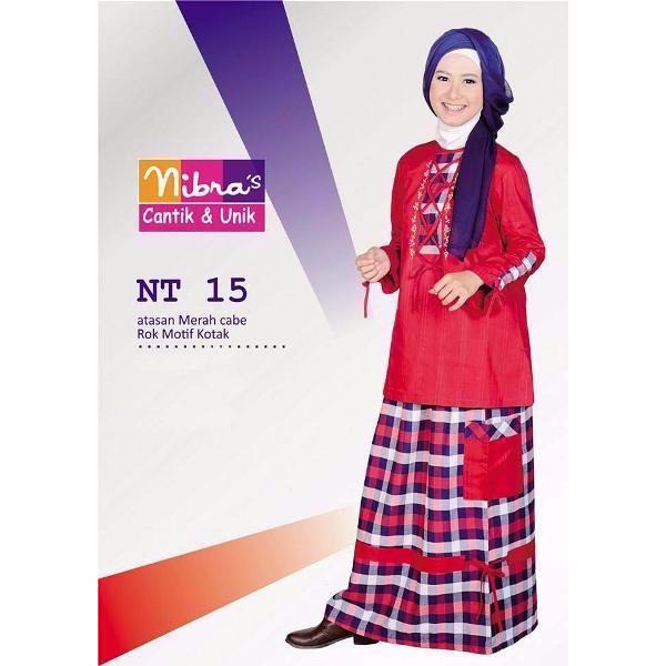 PROMO TERBARU Gamis Modern Nibras NT 15 Merah Gamis Teen