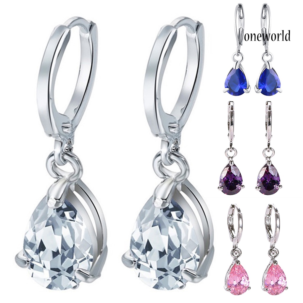 OW@ Earrings Simple Skin-friendly Elegant Teardrop Earrings for Gift