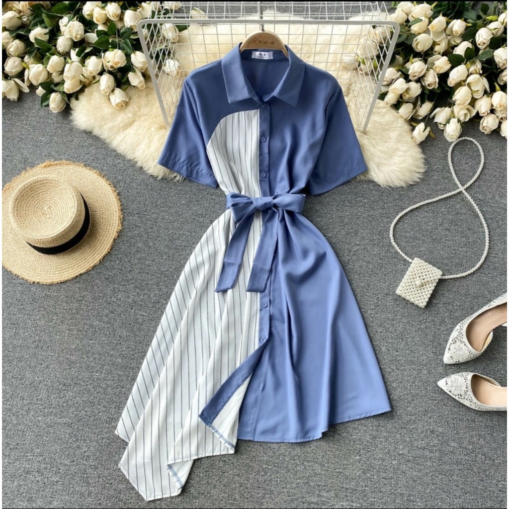 FWG - DRESS SAINA / DRESS CASUAL / DRESS WANITA KOREA / DRES / DRESS TERBARU