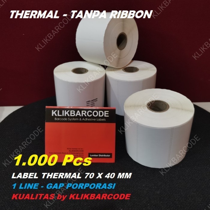 

STIKER LABEL THERMAL 70 X 40 - 70X40MM - 7 X 4 CM - 1.000 P - KUALITAS