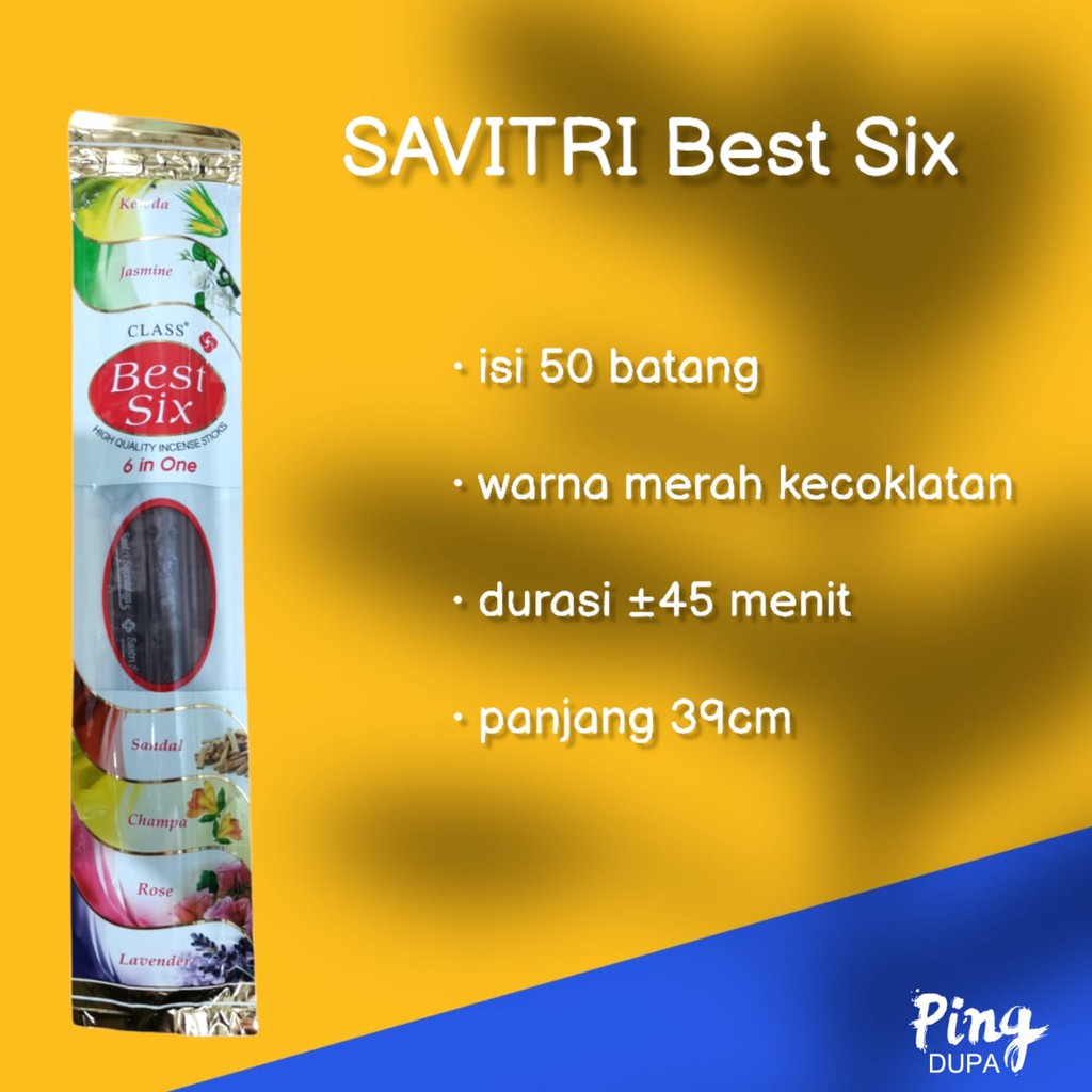 Dupa Best Six Pouch Isi 50 Batang Hio By Savitri India