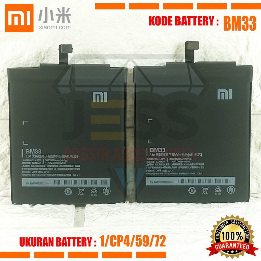 Baterai Battery Original Xiaomi BM33 &amp; BM-33 For type HP Batre Mi 4i - Mi4i