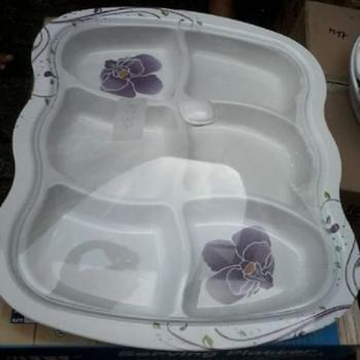 Onyx Toples Prasmanan 6 Sekat SET MELAMIN / Wadah Makanan / Onyx
