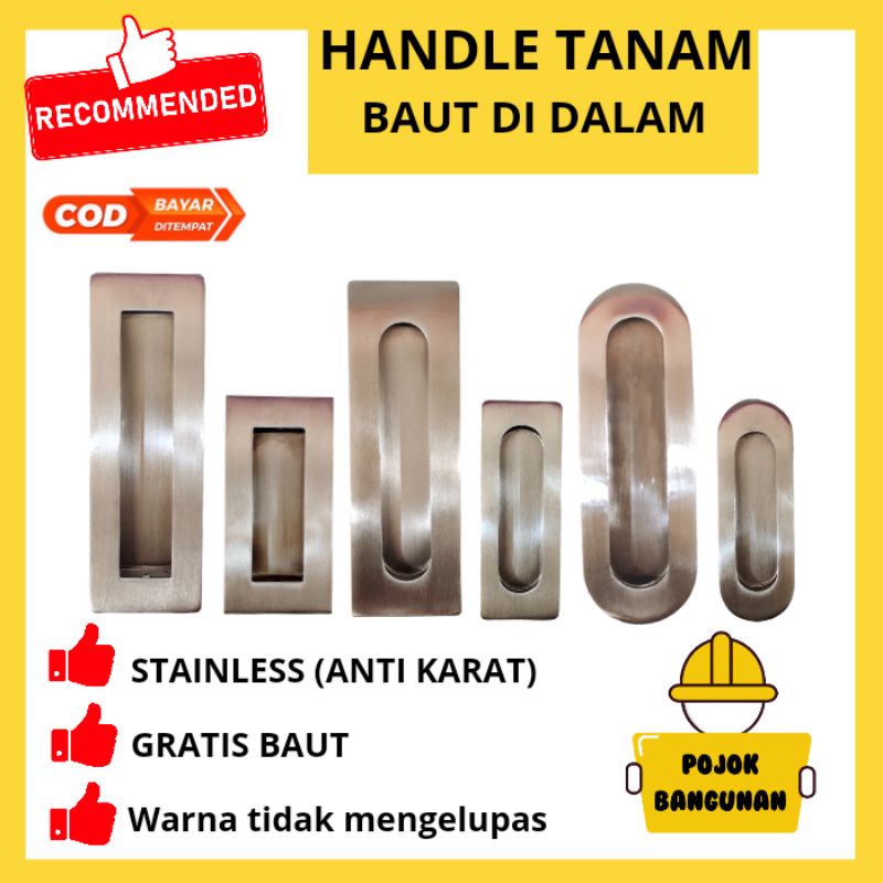 HANDLE TANAM GAGANG MINIMALIS RUMAH PVC LEMARI PINTU ALUMUNIUM GESER