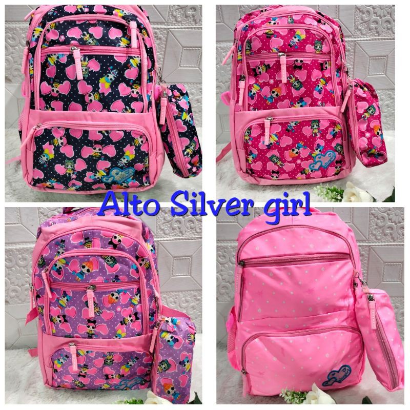 Tas Ransel Siver Girl//Ransel alto//tas sekolah