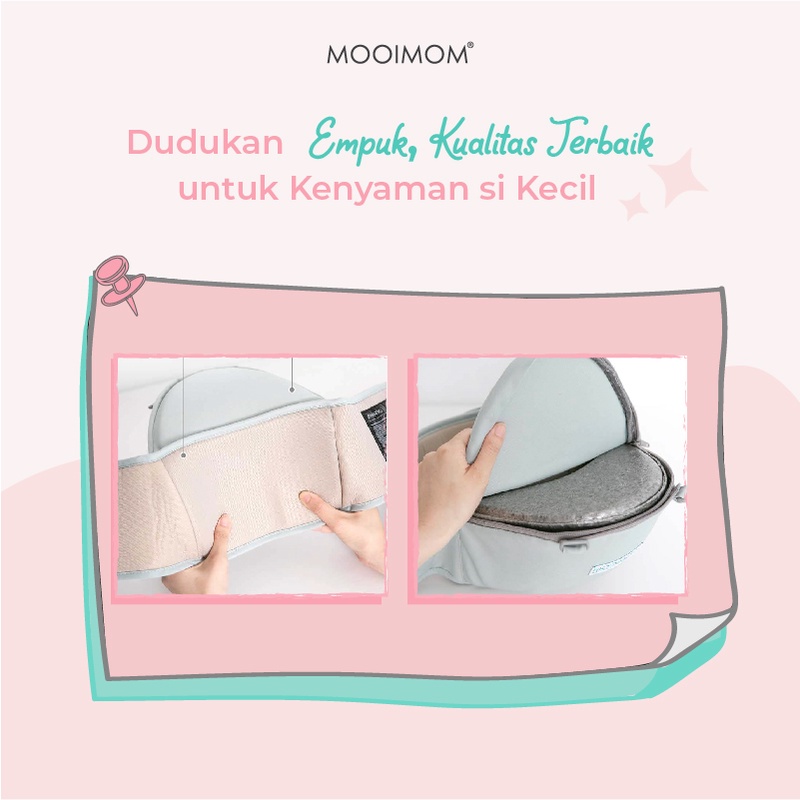 MOOIMOM Casual Hipseat Carrier Gendongan Bayi Depan